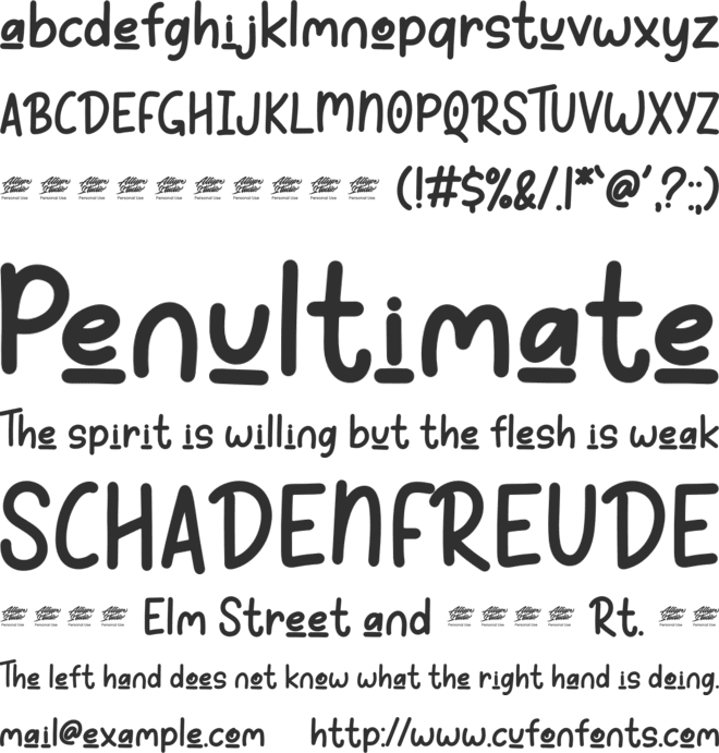 hello spider - Personal Use font preview