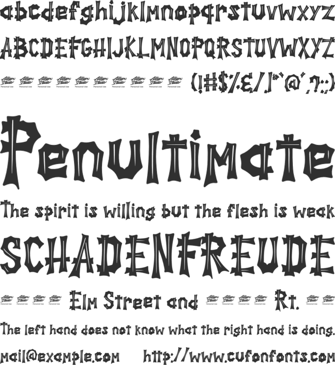 Spooky Hill Inline - Personal font preview