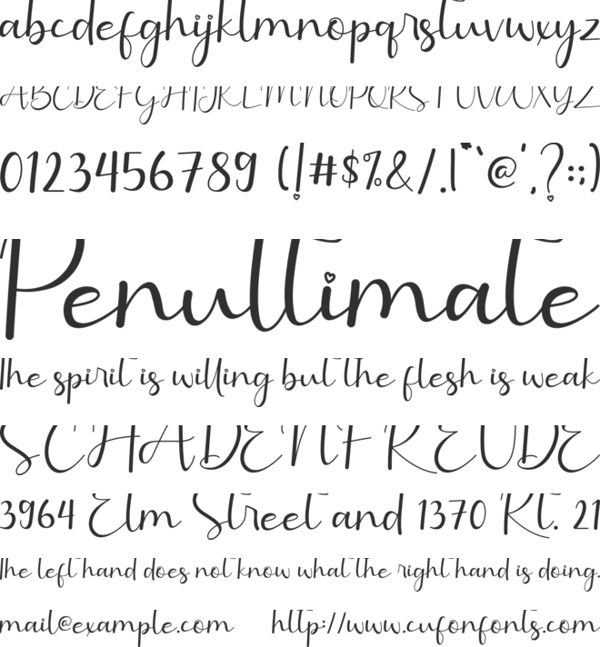 Benillia font preview