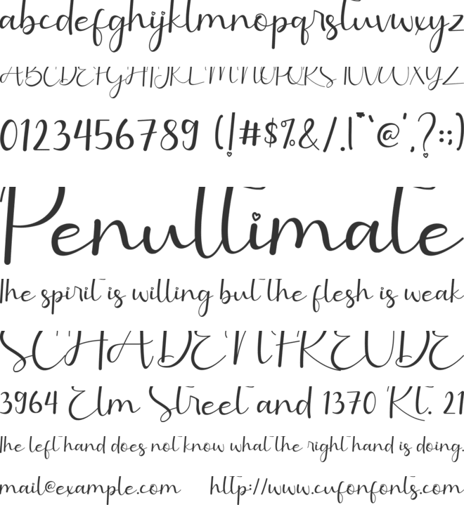 Benillia font preview