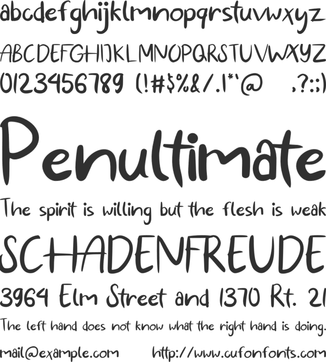 inKids font preview