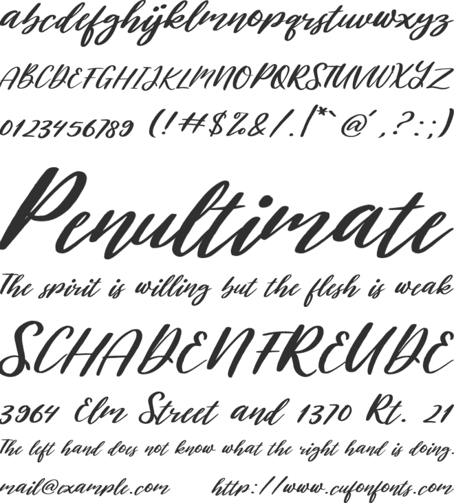 Onehunty font preview