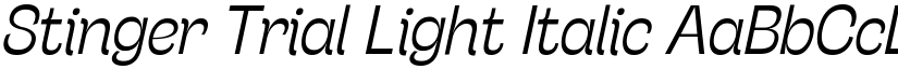 Stinger Trial Light Italic font