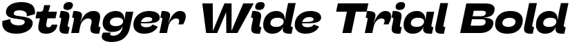 Stinger Wide Trial Bold Italic font
