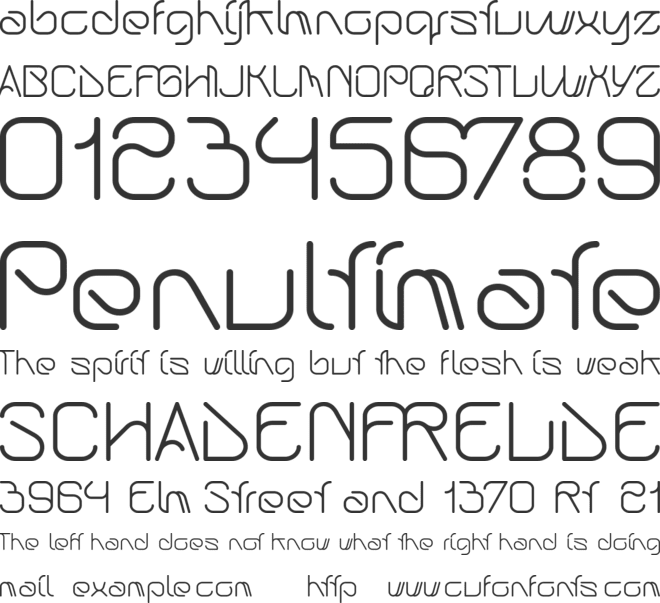 Schlangen Schriftas font preview