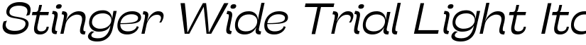 Stinger Wide Trial Light Italic font