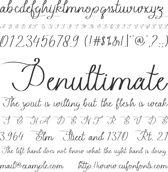 Beautylope font preview