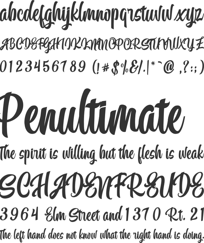 Calling Font font preview