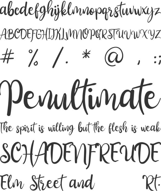 Aliandra font preview