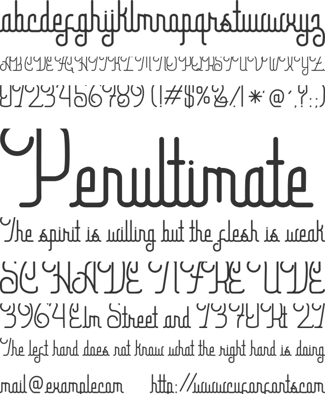 Railgun Line font preview