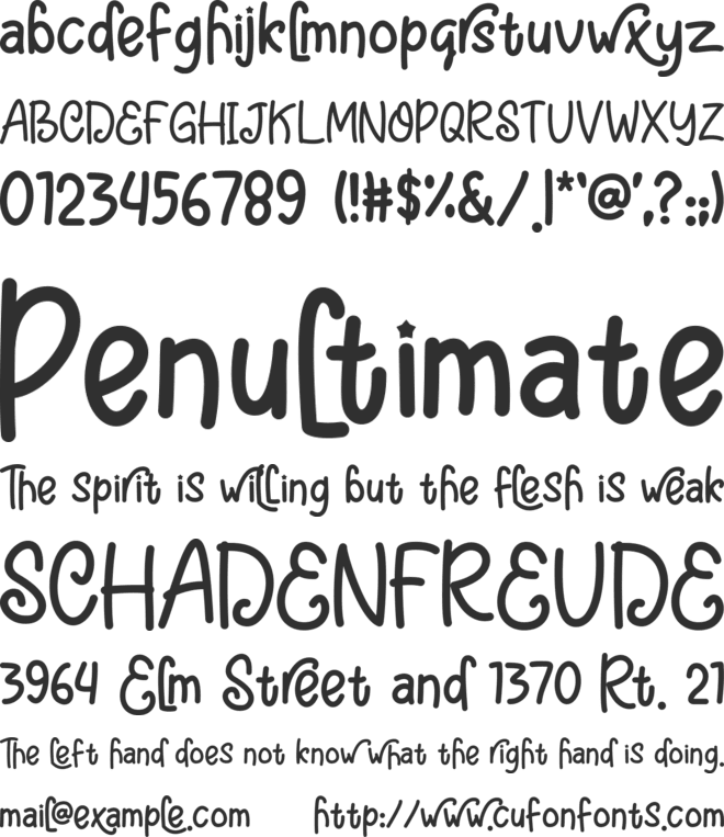 Wished font preview