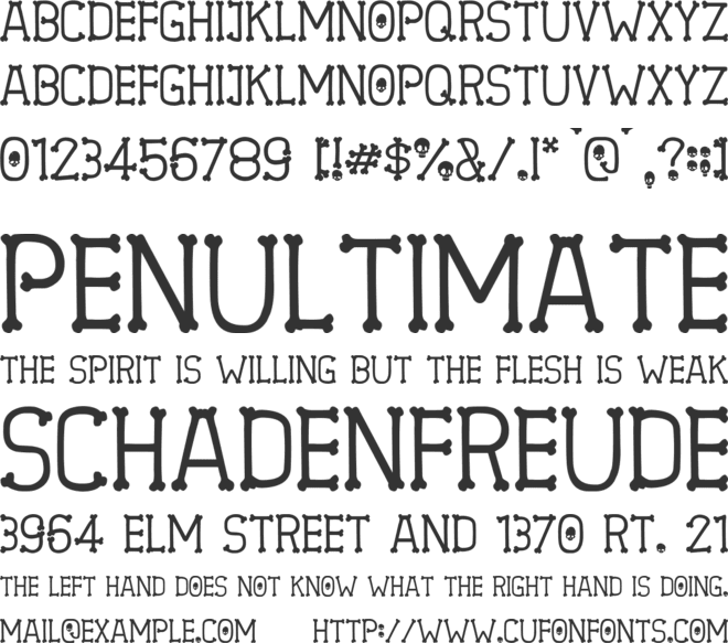 Spooky Skeleton font preview