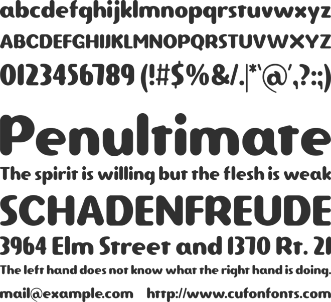Ponytail font preview