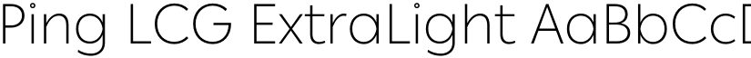 Ping LCG ExtraLight font