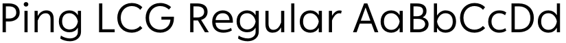 Ping LCG Regular font