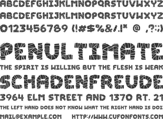 The Mummy Returns font preview