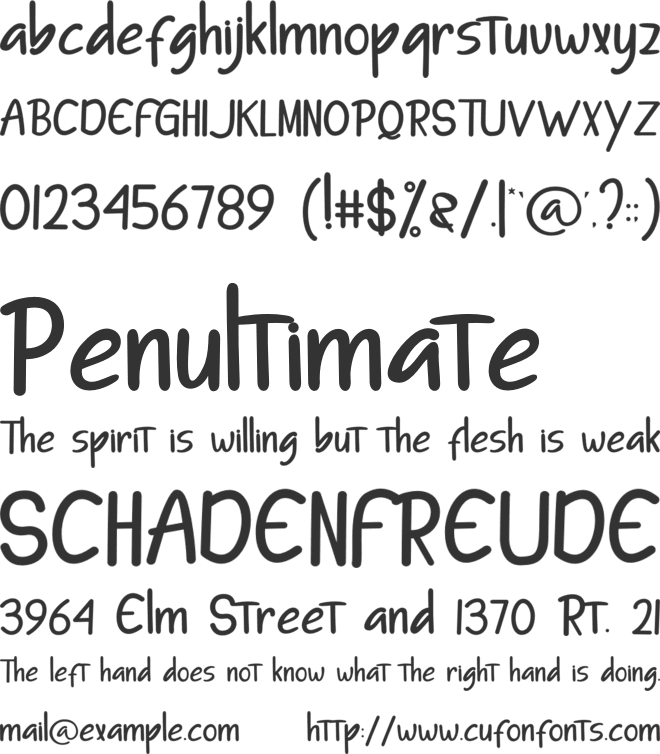 Dissert font preview