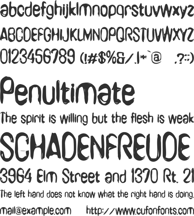 Dulimarlanda font preview