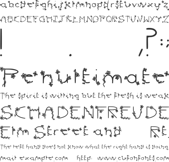 Petals And Vines font preview