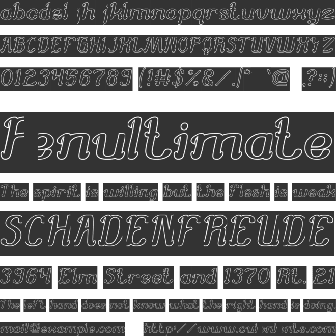 Knowing How-Hollow-Inverse font preview