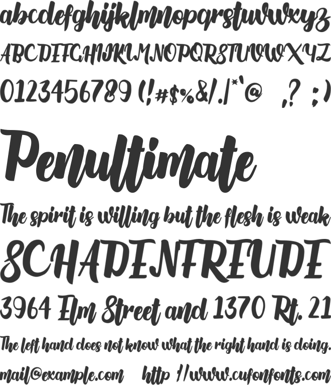 Aillanettia font preview