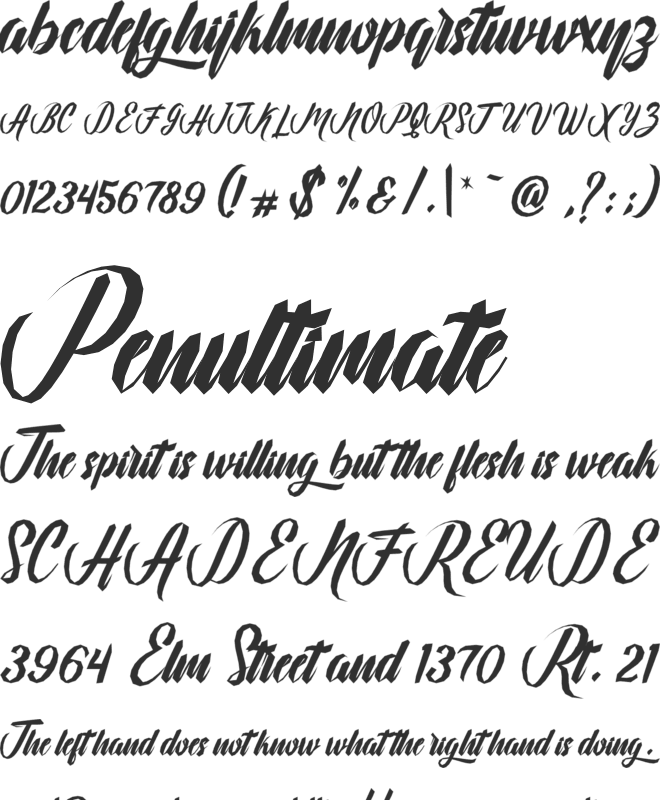 Cuttering font preview