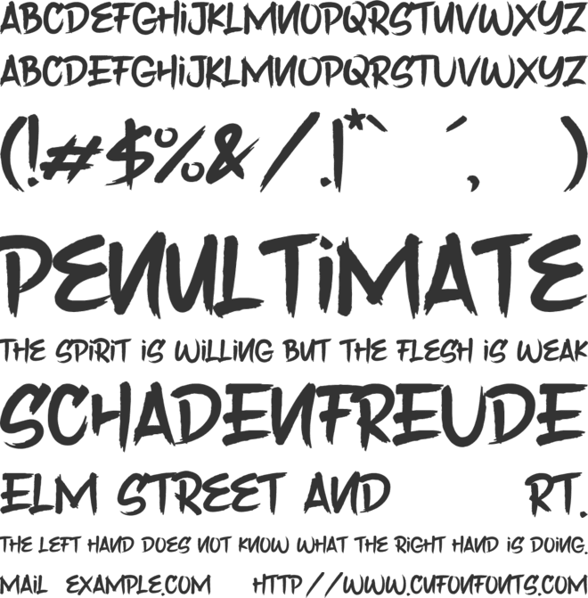 Saber Brush font preview