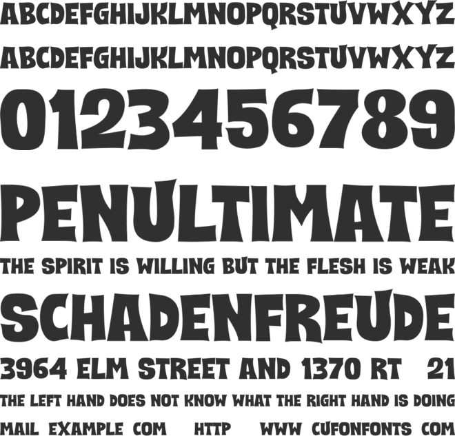 SCARY And SPICY font preview