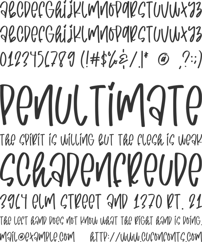 cheerful girl font preview