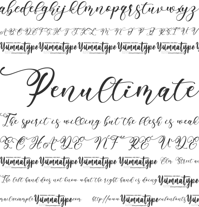 Marthiya Personal Use font preview