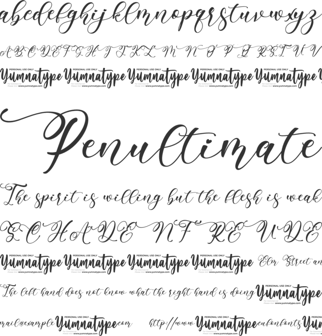 Marthiya Personal Use font preview
