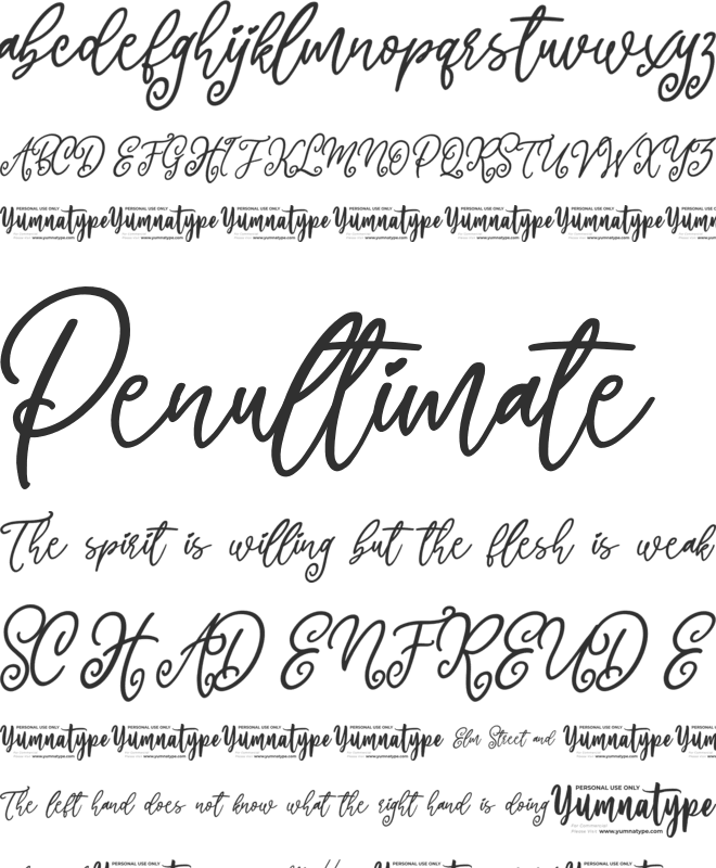 Haymie Personal Use font preview