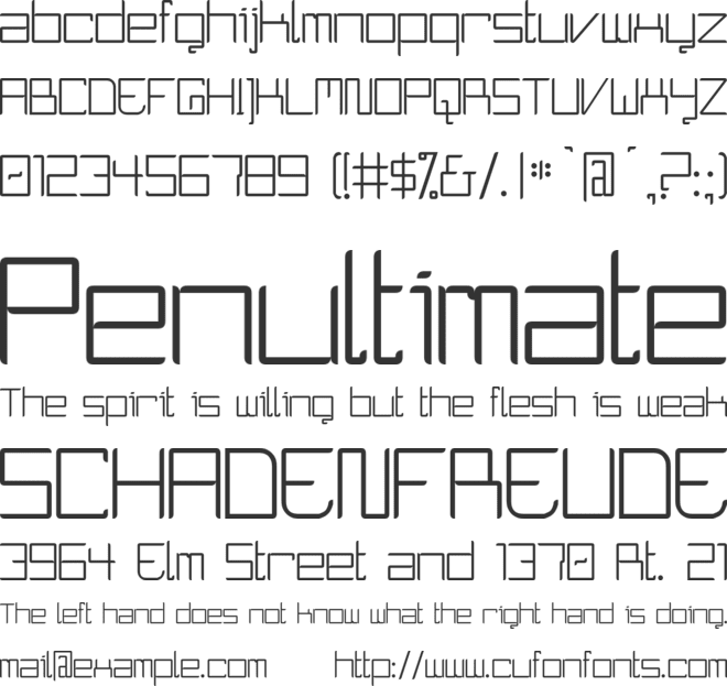 Curvature XD font preview