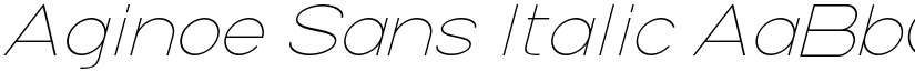 Aginoe Sans Italic font