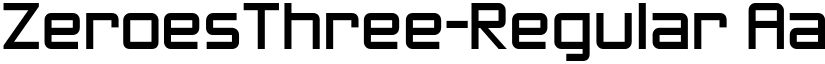 ZeroesThree-Regular font