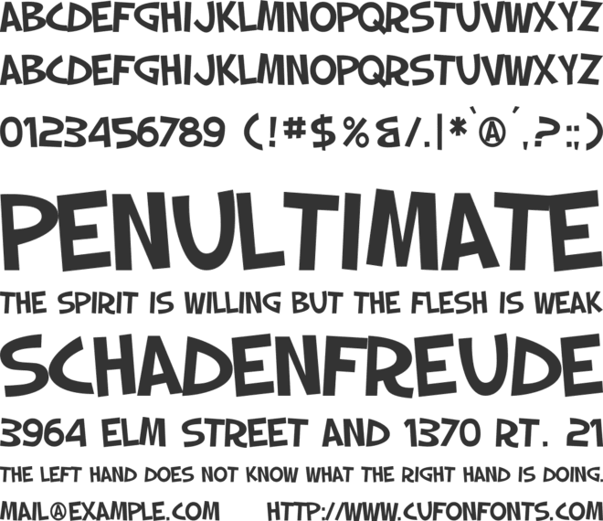 Slapstick Comic font preview