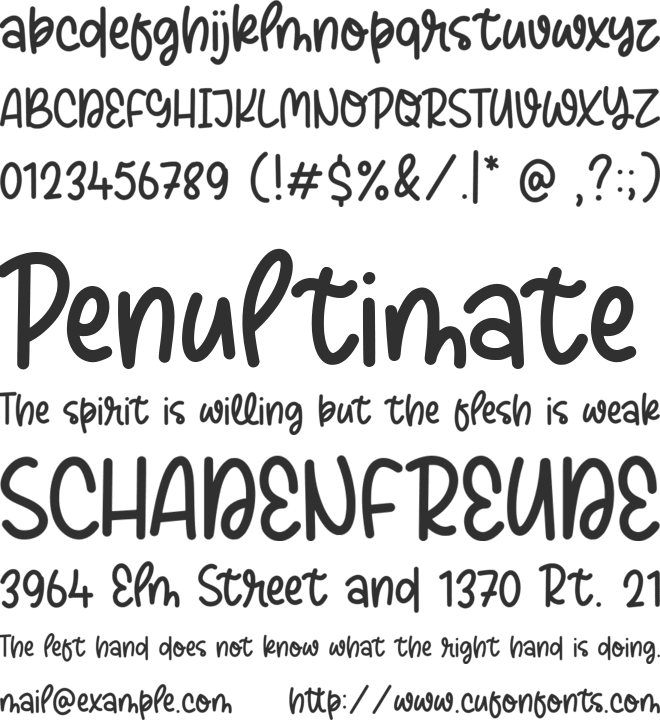 Daytime font preview