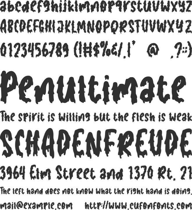 Scary Vampire font preview
