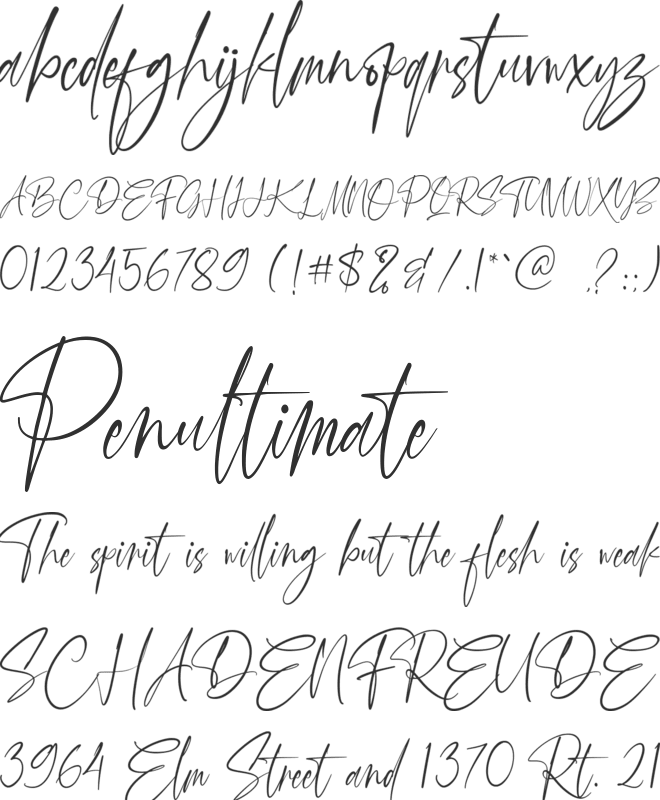 Thank You font preview