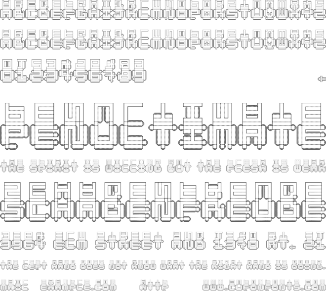Punched Out font preview