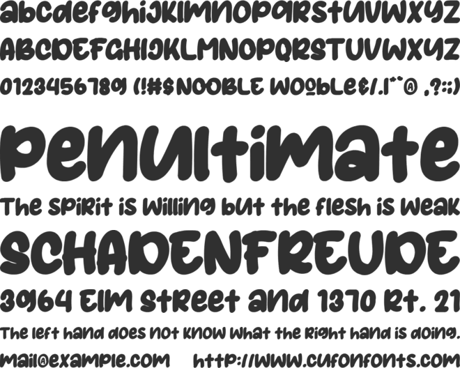 Nooble Wooble font preview