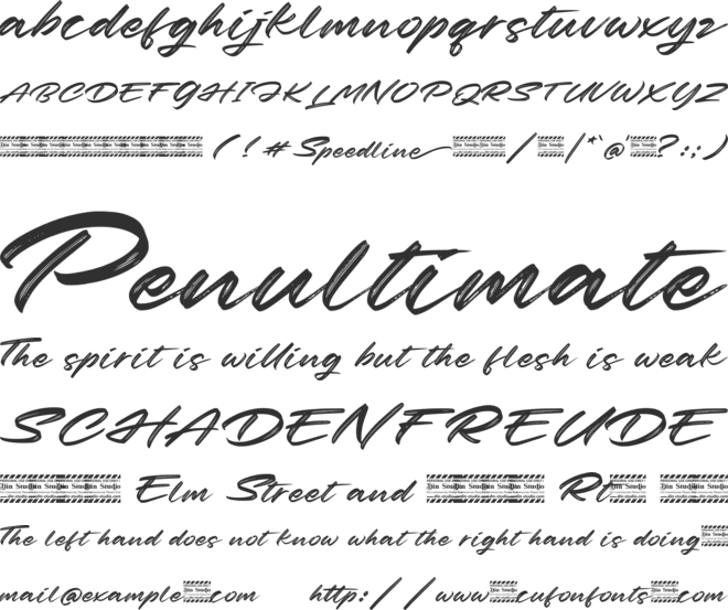 Speedline Personal Use font preview