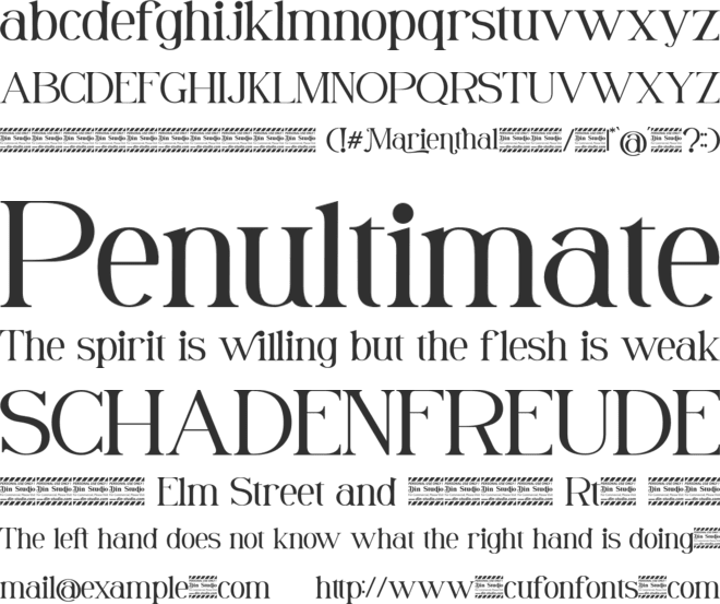 Marienthal Personal Use font preview