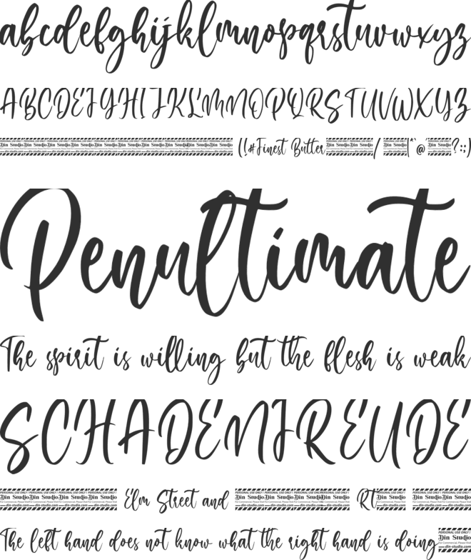 Finest Butter Personal Use font preview