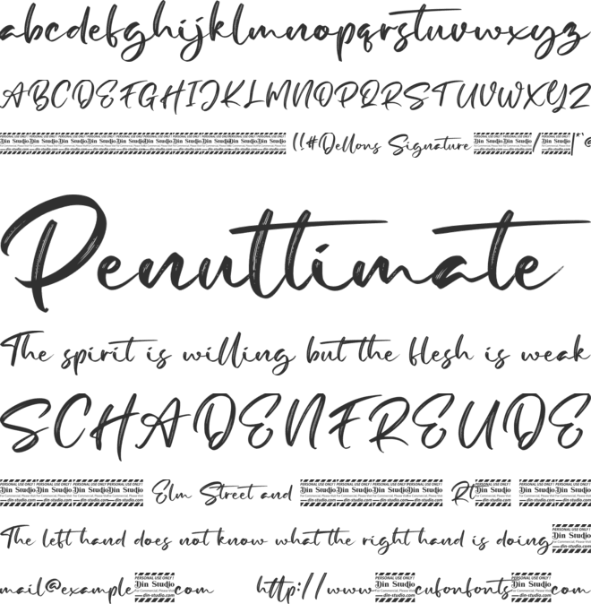 Dellons Signature Personal Use font preview
