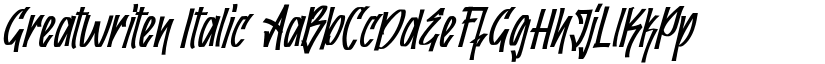 Greatwriten Italic font