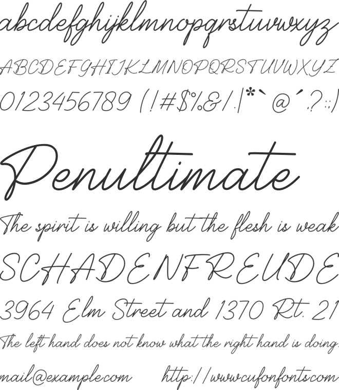 Balcony Signature font preview