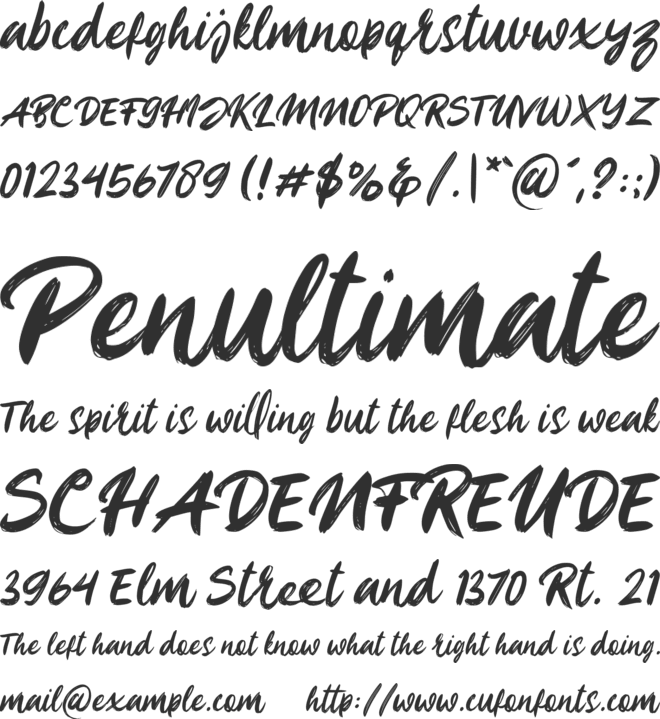 Playbrush font preview