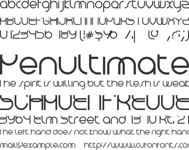 Vol font preview
