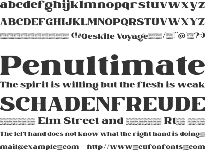 Qeskile Voyage font preview